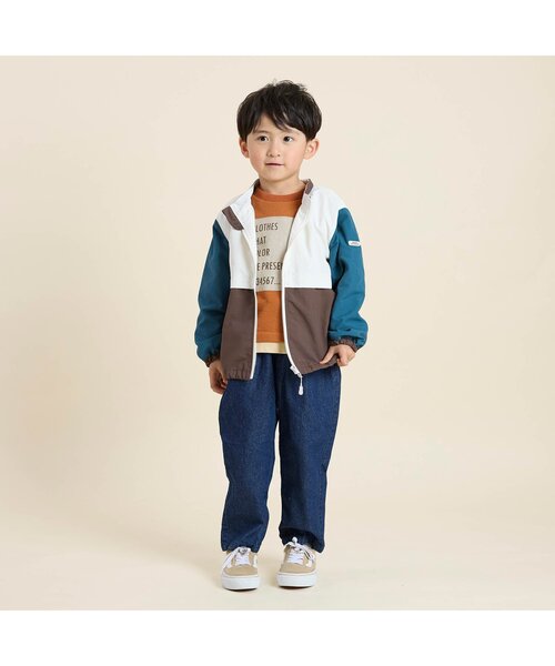 Seraph（セラフ）の「オーバーサイドラインテーパードデニムパンツ（デニムパンツ・キッズ・ブルー/ネイビー・80/90/100/110/120/130/140）」の5枚目の写真