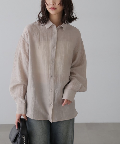 FREE'S MART（フリーズマート）の「ワッシャービッグシャツ（シャツ/ブラウス・レディース・ブルー/グレー/パープル/ホワイト・FREE）」の3枚目の写真