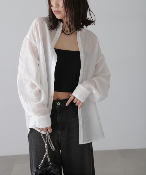 FREE'S MART（フリーズマート）の「ワッシャービッグシャツ（シャツ/ブラウス・レディース・ブルー/グレー/パープル/ホワイト・FREE）」の19枚目の写真