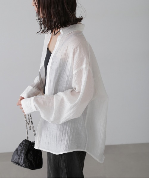 FREE'S MART（フリーズマート）の「ワッシャービッグシャツ（シャツ/ブラウス・レディース・ブルー/グレー/パープル/ホワイト・FREE）」の18枚目の写真