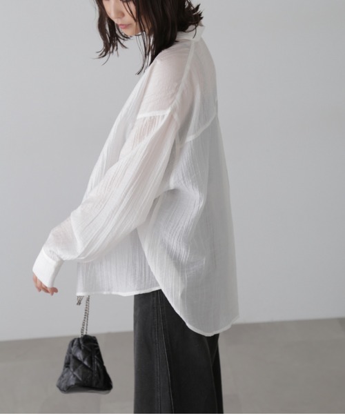 FREE'S MART（フリーズマート）の「ワッシャービッグシャツ（シャツ/ブラウス・レディース・ブルー/グレー/パープル/ホワイト・FREE）」の17枚目の写真