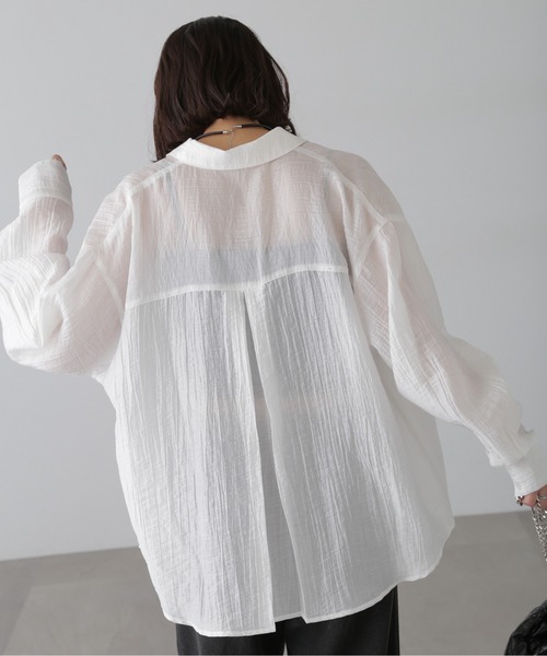 FREE'S MART（フリーズマート）の「ワッシャービッグシャツ（シャツ/ブラウス・レディース・ブルー/グレー/パープル/ホワイト・FREE）」の15枚目の写真