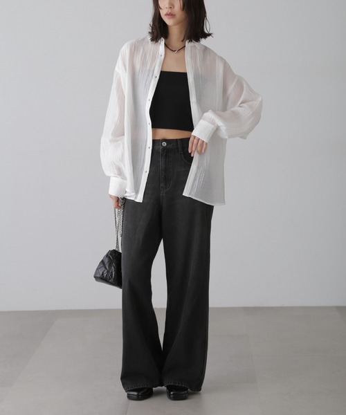 FREE'S MART（フリーズマート）の「ワッシャービッグシャツ（シャツ/ブラウス・レディース・ブルー/グレー/パープル/ホワイト・FREE）」の14枚目の写真