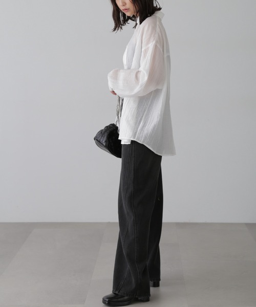 FREE'S MART（フリーズマート）の「ワッシャービッグシャツ（シャツ/ブラウス・レディース・ブルー/グレー/パープル/ホワイト・FREE）」の12枚目の写真