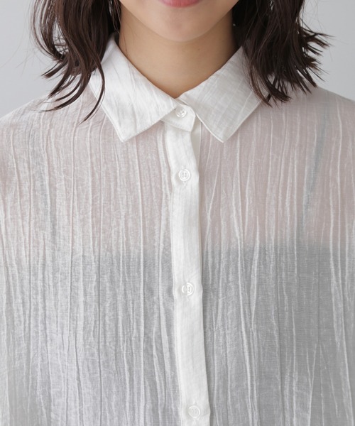 FREE'S MART（フリーズマート）の「ワッシャービッグシャツ（シャツ/ブラウス・レディース・ブルー/グレー/パープル/ホワイト・FREE）」の6枚目の写真