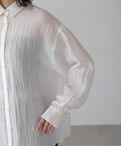 FREE'S MART（フリーズマート）の「ワッシャービッグシャツ（シャツ/ブラウス・レディース・ブルー/グレー/パープル/ホワイト・FREE）」の5枚目の写真