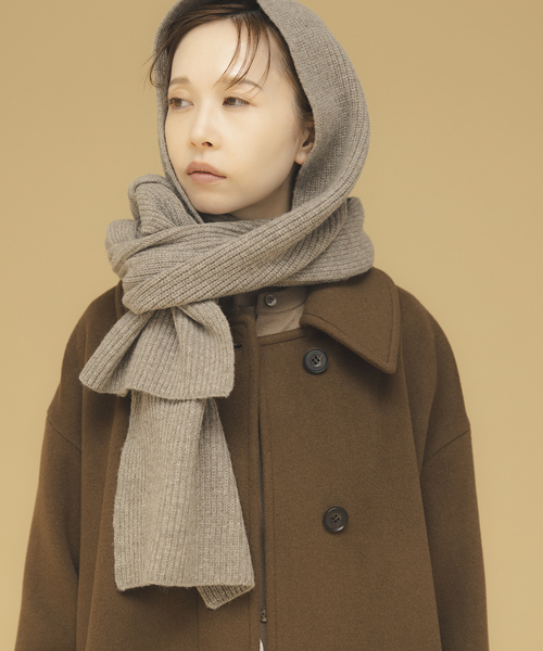 JOURNAL STANDARD（ジャーナルスタンダード）の「フーディマフラー（マフラー・レディース・ブラック/ベージュ・FREE）」の3枚目の写真