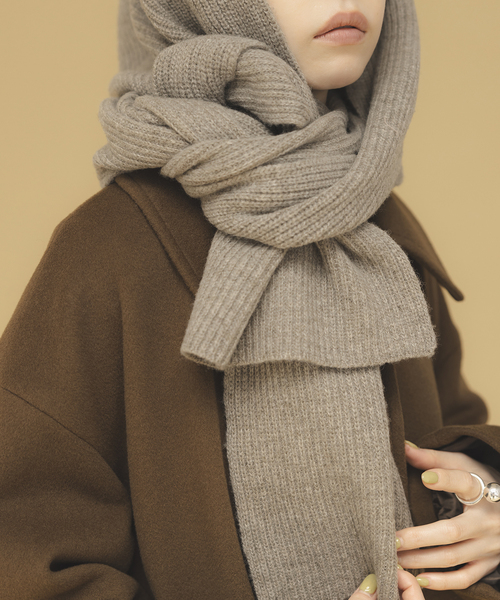 JOURNAL STANDARD（ジャーナルスタンダード）の「フーディマフラー（マフラー・レディース・ブラック/ベージュ・FREE）」の4枚目の写真