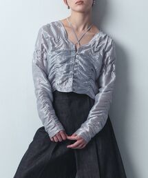 gathered shiny blouse