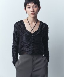 gathered shiny blouse