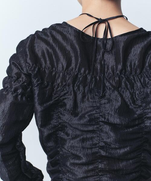 CODE A（コードエー）の「gathered shiny blouse（シャツ/ブラウス・レディース・ブラック/ライトブルー/ライトグレー・00）」の15枚目の写真