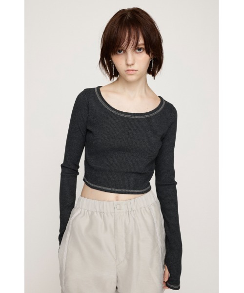SLY（スライ）の「【2サイズ展開】CUT RIB BASIC TOPS カット リブ