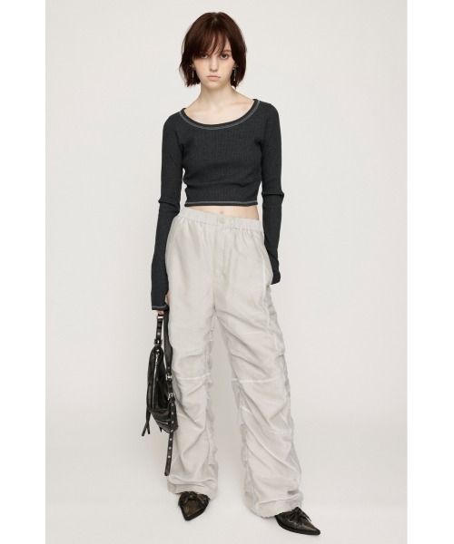 SLY（スライ）の「【2サイズ展開】CUT RIB BASIC TOPS カット リブ ベーシック トップス（Tシャツ/カットソー・レディース・杢グレー/レッド系その他/ライトブラック/ブラウン系その他2・1/2）」の6枚目の写真