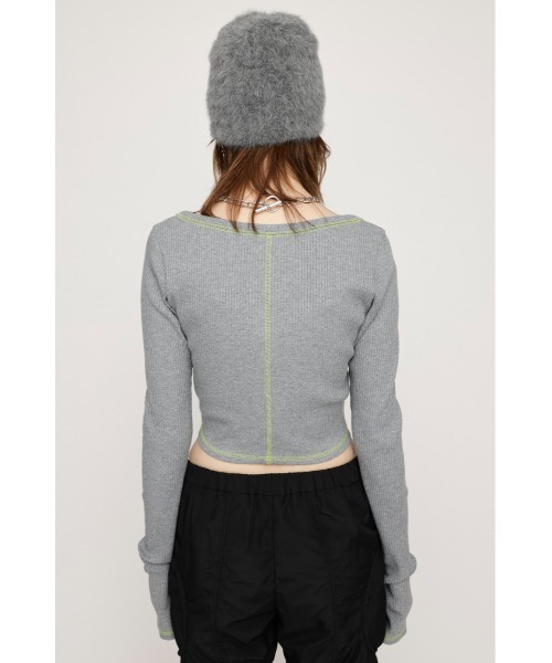 SLY（スライ）の「【2サイズ展開】CUT RIB BASIC TOPS カット リブ ベーシック トップス（Tシャツ/カットソー・レディース・杢グレー/レッド系その他/ライトブラック/ブラウン系その他2・1/2）」の17枚目の写真