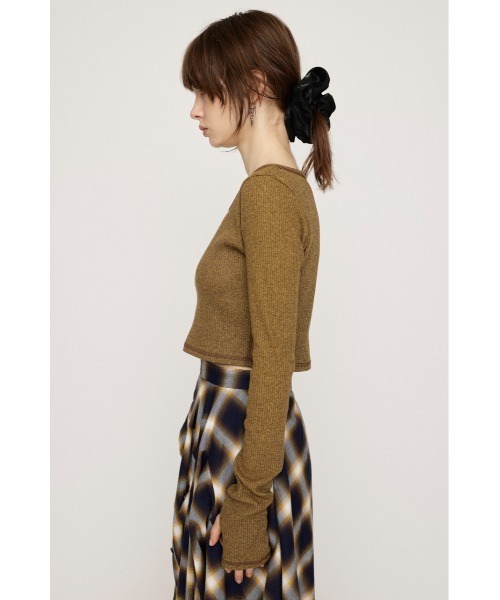 SLY（スライ）の「【2サイズ展開】CUT RIB BASIC TOPS カット リブ ベーシック トップス（Tシャツ/カットソー・レディース・杢グレー/レッド系その他/ライトブラック/ブラウン系その他2・1/2）」の22枚目の写真