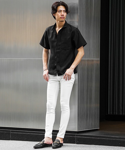 SOMEDIFF（サムディフ）の「【SOMEDIFF】 リネンライク半袖シャツ メンズ レギュラーカラーシャツ 夏服（シャツ/ブラウス・メンズ・オレンジ/ブラック/ブルー・M/L/XL）」の9枚目の写真