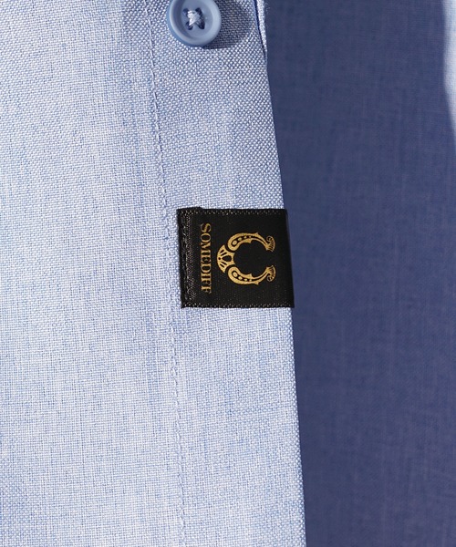 SOMEDIFF（サムディフ）の「【SOMEDIFF】 リネンライク半袖シャツ メンズ レギュラーカラーシャツ 夏服（シャツ/ブラウス・メンズ・オレンジ/ブラック/ブルー・M/L/XL）」の15枚目の写真