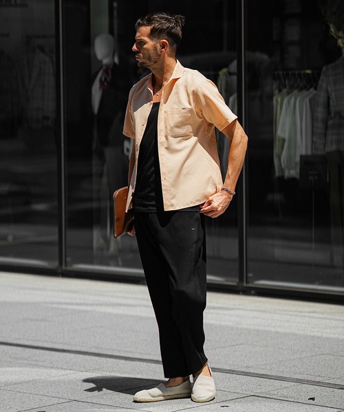 SOMEDIFF（サムディフ）の「【SOMEDIFF】 リネンライク半袖シャツ メンズ レギュラーカラーシャツ 夏服（シャツ/ブラウス・メンズ・オレンジ/ブラック/ブルー・M/L/XL）」の17枚目の写真