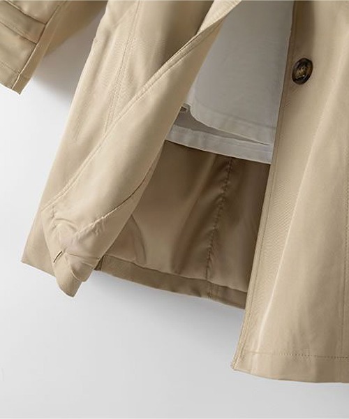 BLANC FICELLE(ブランフィセル)の「シンプル トレンチコート(トレンチコート・レディース・Off White/ベージュ/ブラック/ピンク・M/L/XL/XX-LARGE)」の10枚目の写真
