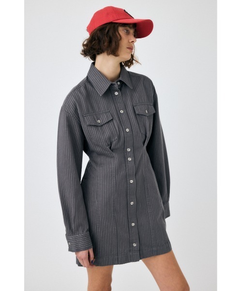 MOUSSY(マウジー)の「WAIST TUCK MINI ドレス(ワンピース・レディース・アイボリー/ブラック/グレー系その他・1/2)」の6枚目の写真