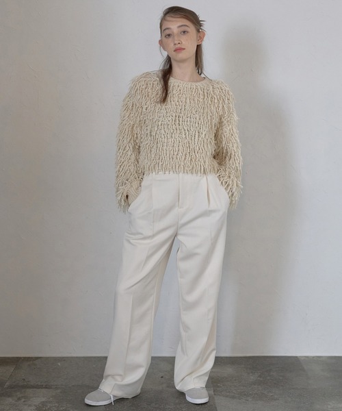 MINERTE(ミネルテ)の「【MINERTE】loop twist knit / ループツイストプルオーバー(ニット/セーター・レディース・ライトブラック/アイボリー・FREE)」の6枚目の写真