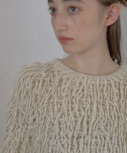 MINERTE(ミネルテ)の「【MINERTE】loop twist knit / ループツイストプルオーバー(ニット/セーター・レディース・ライトブラック/アイボリー・FREE)」の13枚目の写真