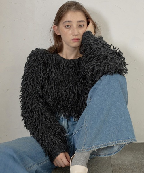 MINERTE(ミネルテ)の「【MINERTE】loop twist knit / ループツイストプルオーバー(ニット/セーター・レディース・ライトブラック/アイボリー・FREE)」の16枚目の写真