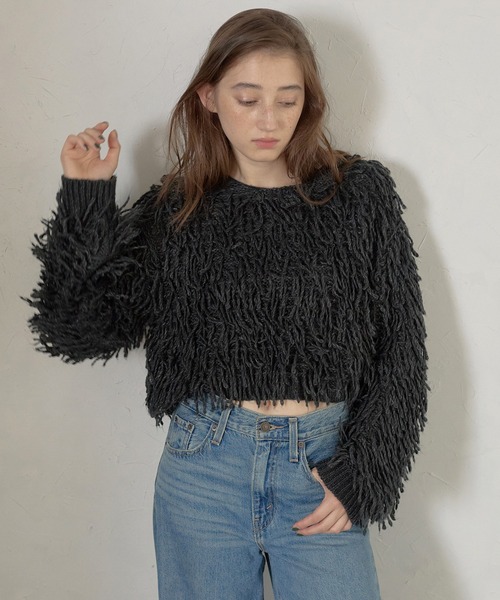 MINERTE(ミネルテ)の「【MINERTE】loop twist knit / ループツイストプルオーバー(ニット/セーター・レディース・ライトブラック/アイボリー・FREE)」の18枚目の写真