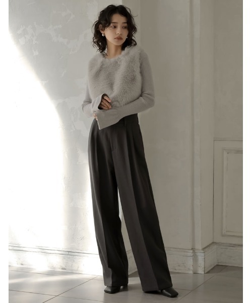 Re:EDIT（リエディ）の「前後2WAYフェイクファーベスト（ダウンベスト・レディース・ベージュ/ブラック/グレー・MEDIUM/LARGE）」の11枚目の写真