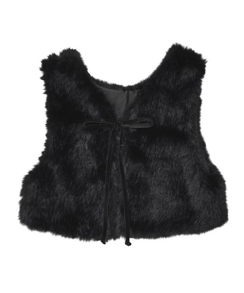 Re:EDIT（リエディ）の「前後2WAYフェイクファーベスト（ダウンベスト・レディース・ベージュ/ブラック/グレー・MEDIUM/LARGE）」の14枚目の写真