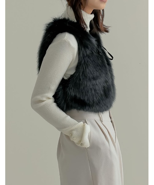 セール】前後2WAYフェイクファーベスト（ダウンベスト）｜Re