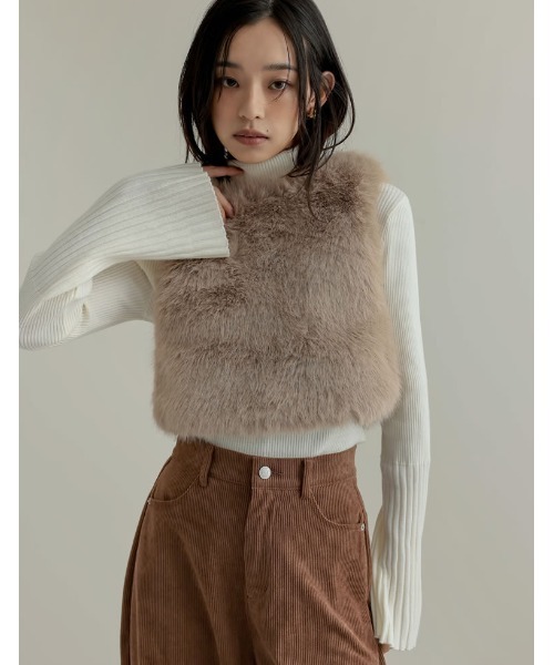 セール】前後2WAYフェイクファーベスト（ダウンベスト）｜Re