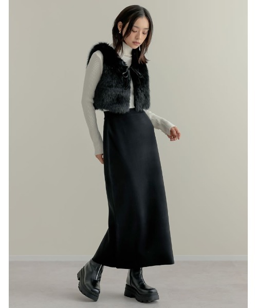 Re:EDIT（リエディ）の「前後2WAYフェイクファーベスト（ダウンベスト・レディース・ベージュ/ブラック/グレー・MEDIUM/LARGE）」の18枚目の写真