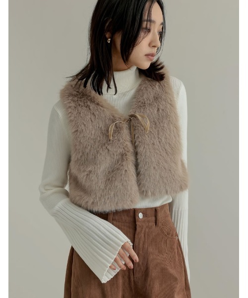 セール】前後2WAYフェイクファーベスト（ダウンベスト）｜Re:EDIT