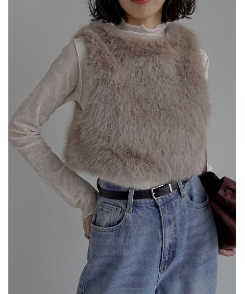 セール】前後2WAYフェイクファーベスト（ダウンベスト）｜Re:EDIT