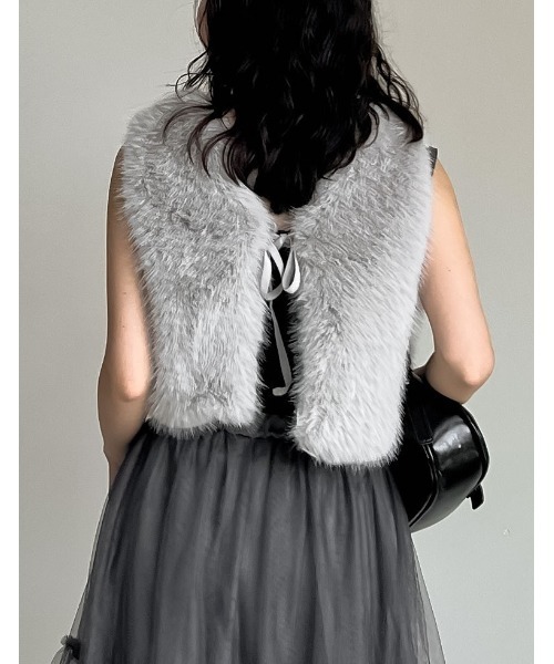 モラビト　フェイクファーダウンベスト モラビト フェイクファーダウンベスト