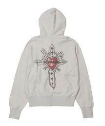 sculptor パーカー　ビーズ　クロス SCULPTOR（スカルプター）の「Beaded Saint Hoodie Zip-Up