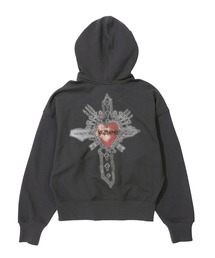 SCULPTOR ビーズセイントフーディジップアップ オフホワイト SCULPTOR（スカルプター）の「Beaded Saint Hoodie Zip-Up