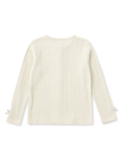 SLAP SLIP（スラップスリップ）の「キラキラ袖リボンパッチ刺しゅうカーディガン(90~140cm)（カーディガン/ボレロ・キッズ・オフホワイト/グレー/パープル・90cm/110cm/100cm/120cm/140cm/130cm）」の10枚目の写真