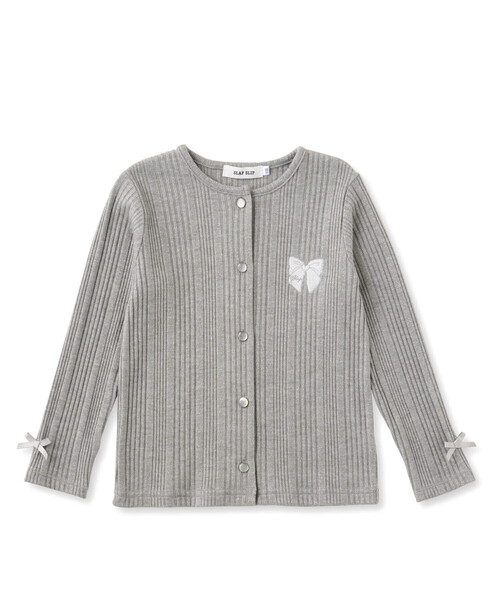 SLAP SLIP（スラップスリップ）の「キラキラ袖リボンパッチ刺しゅうカーディガン(90~140cm)（カーディガン/ボレロ・キッズ・オフホワイト/グレー/パープル・90cm/110cm/100cm/120cm/140cm/130cm）」の14枚目の写真