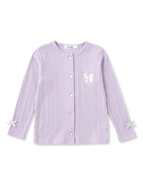 SLAP SLIP（スラップスリップ）の「キラキラ袖リボンパッチ刺しゅうカーディガン(90~140cm)（カーディガン/ボレロ・キッズ・オフホワイト/グレー/パープル・90cm/110cm/100cm/120cm/140cm/130cm）」の19枚目の写真