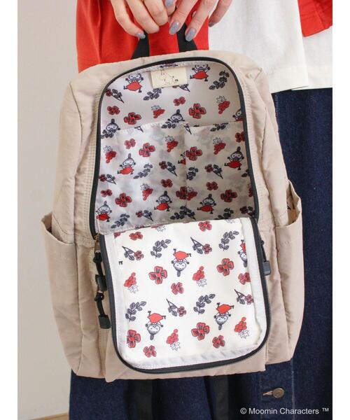 Samansa Mos2（サマンサ モスモス）の「【Moomin×Samansa Mos2】インナー総柄リュック（ハンドバッグ・レディース・ブラック/マスタード/ベージュ・F）」の4枚目の写真