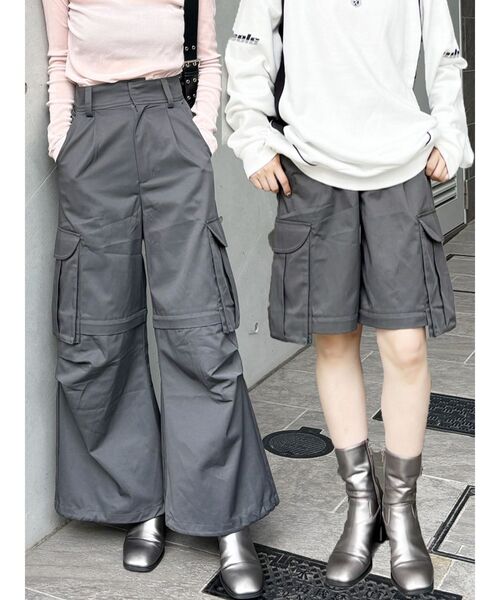 MURUA（ムルーア）の「2WAYリボンベルトカーゴパンツ（カーゴパンツ・レディース・ブラック/カーキ/グレー・1/2）」の4枚目の写真