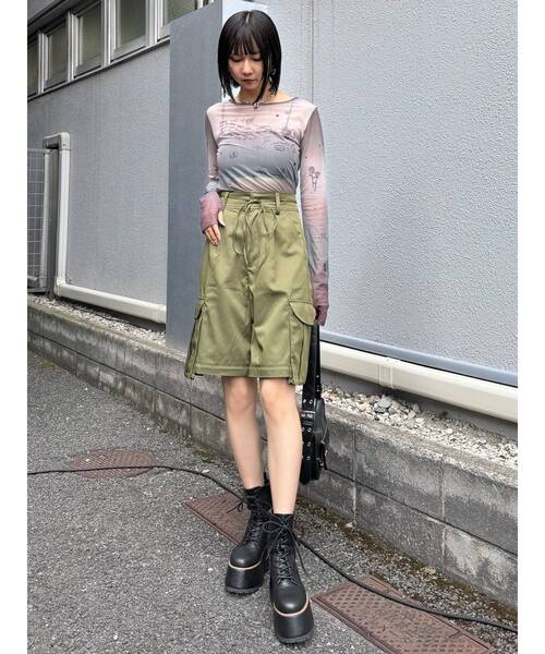 MURUA（ムルーア）の「2WAYリボンベルトカーゴパンツ（カーゴパンツ・レディース・ブラック/カーキ/グレー・1/2）」の8枚目の写真