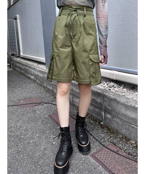 MURUA（ムルーア）の「2WAYリボンベルトカーゴパンツ（カーゴパンツ・レディース・ブラック/カーキ/グレー・1/2）」の9枚目の写真