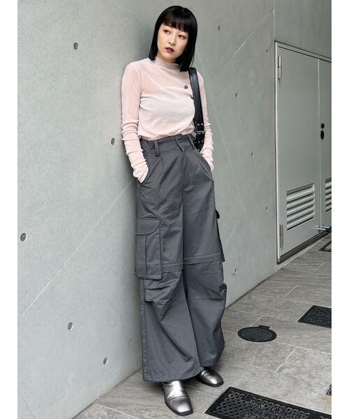 MURUA（ムルーア）の「2WAYリボンベルトカーゴパンツ（カーゴパンツ・レディース・ブラック/カーキ/グレー・1/2）」の10枚目の写真