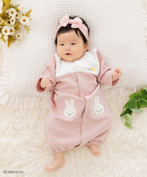 Miffy（ ミッフィー）の「miffy / ミッフィー ツーウェイオール（ロンパース・キッズ・グレー/クリーム/スモークピンク/ネイビー・50-70cm）」の4枚目の写真