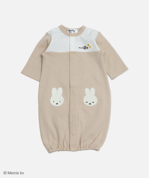 Miffy（ ミッフィー）の「miffy / ミッフィー ツーウェイオール（ロンパース・キッズ・グレー/クリーム/スモークピンク/ネイビー・50-70cm）」の3枚目の写真