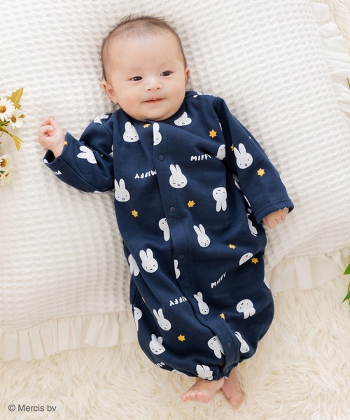 Miffy（ ミッフィー）の「miffy / ミッフィー ツーウェイオール（ロンパース・キッズ・グレー/クリーム/スモークピンク/ネイビー・50-70cm）」の5枚目の写真