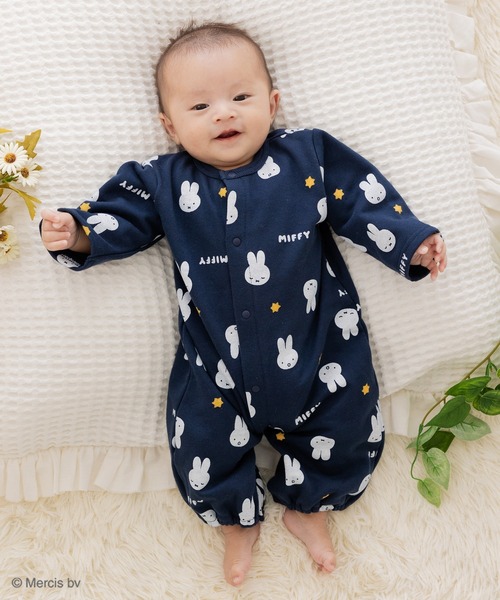 Miffy（ ミッフィー）の「miffy / ミッフィー ツーウェイオール（ロンパース・キッズ・グレー/クリーム/スモークピンク/ネイビー・50-70cm）」の6枚目の写真